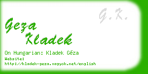 geza kladek business card
