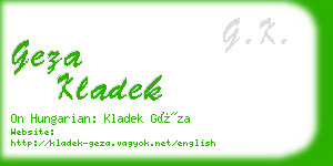 geza kladek business card